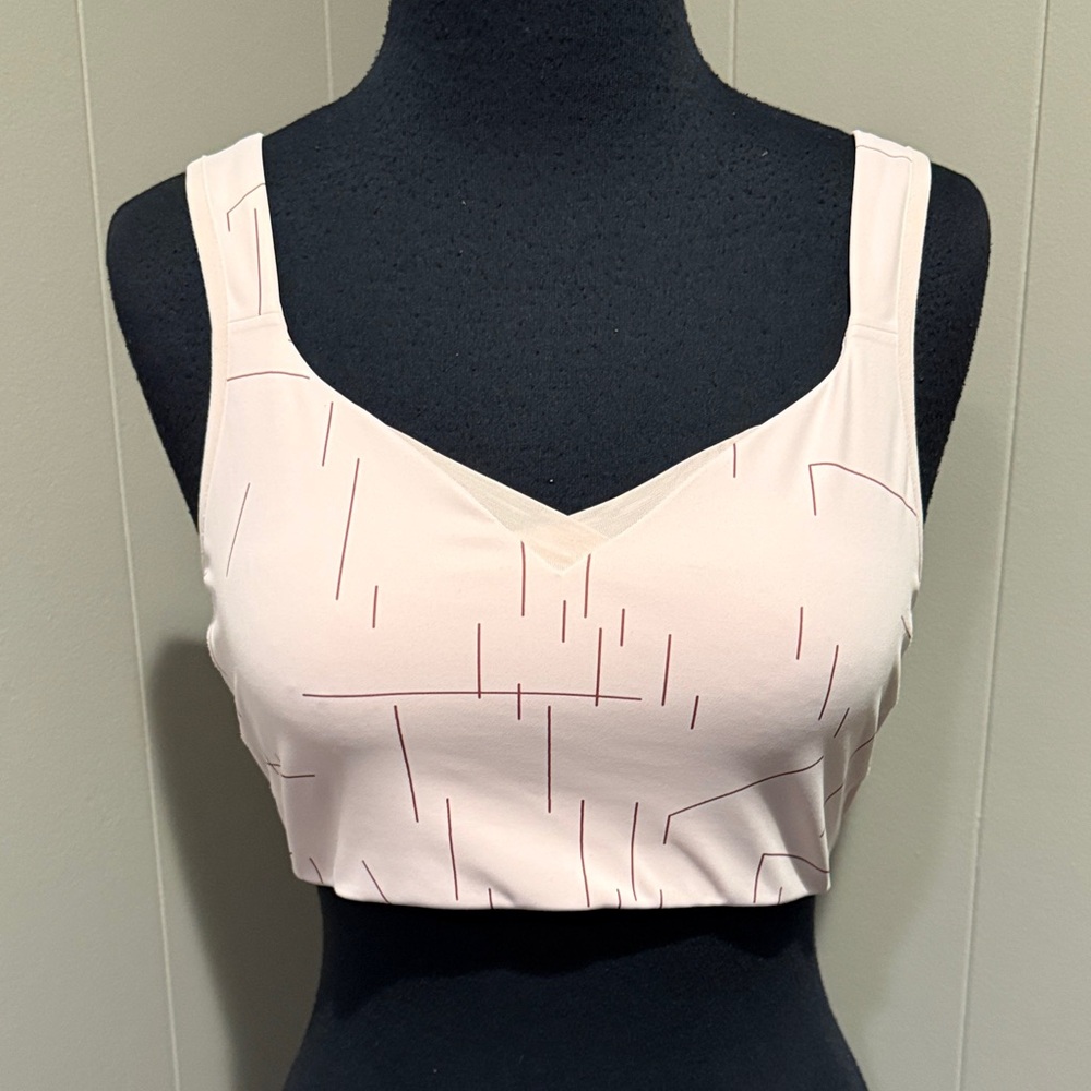 B31 Brooks Women 34D Blush Sports Bra with Line Design Adjustable Strap